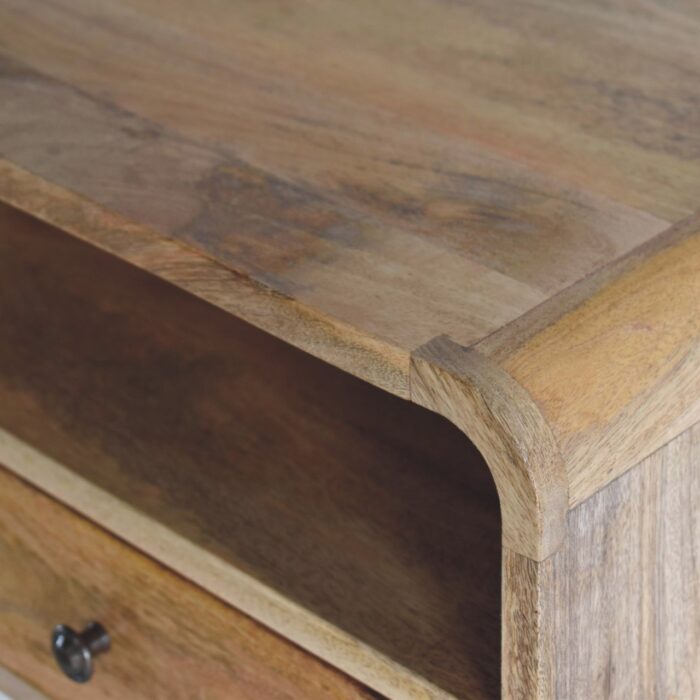Large Oak-ish Curve Upper Slot Floating Bedside - Image 7