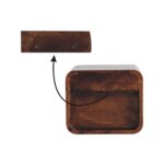 Extra Mini Wall Mounted Curved Chestnut Bedside with Open Slot - Image 10