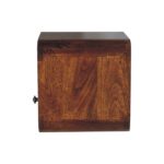 Extra Mini Wall Mounted Curved Chestnut Bedside with Open Slot - Image 8