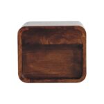 Extra Mini Wall Mounted Curved Chestnut Bedside with Open Slot - Image 9