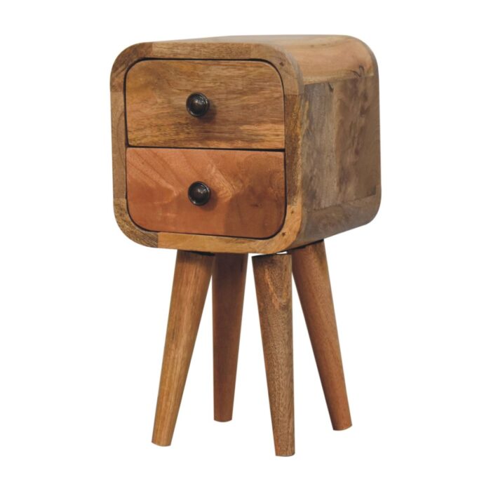 Extra Mini Curved Oak-ish Bedside - Image 2