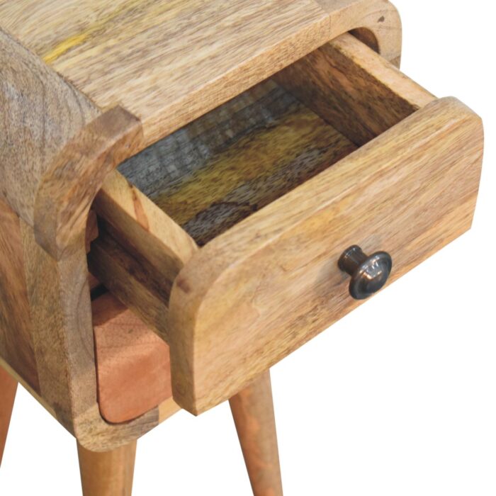 Extra Mini Curved Oak-ish Bedside - Image 6