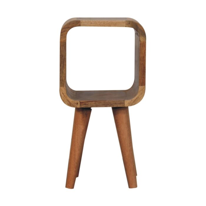 Extra Mini Minimalist Open Curved Oak-ish Bedside - Image 1