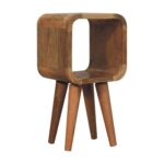 Extra Mini Minimalist Open Curved Oak-ish Bedside - Image 2