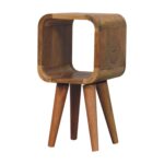 Extra Mini Minimalist Open Curved Oak-ish Bedside - Image 3