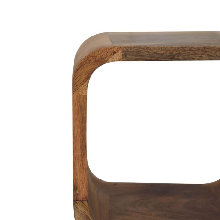 Extra Mini Minimalist Open Curved Oak-ish Bedside - Image 4