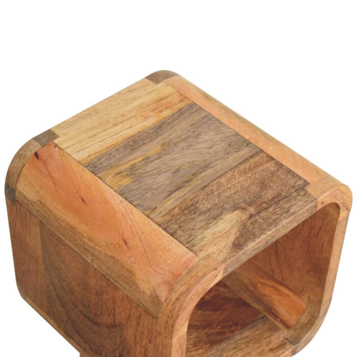 Extra Mini Minimalist Open Curved Oak-ish Bedside - Image 5