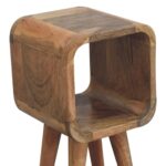 Extra Mini Minimalist Open Curved Oak-ish Bedside - Image 6