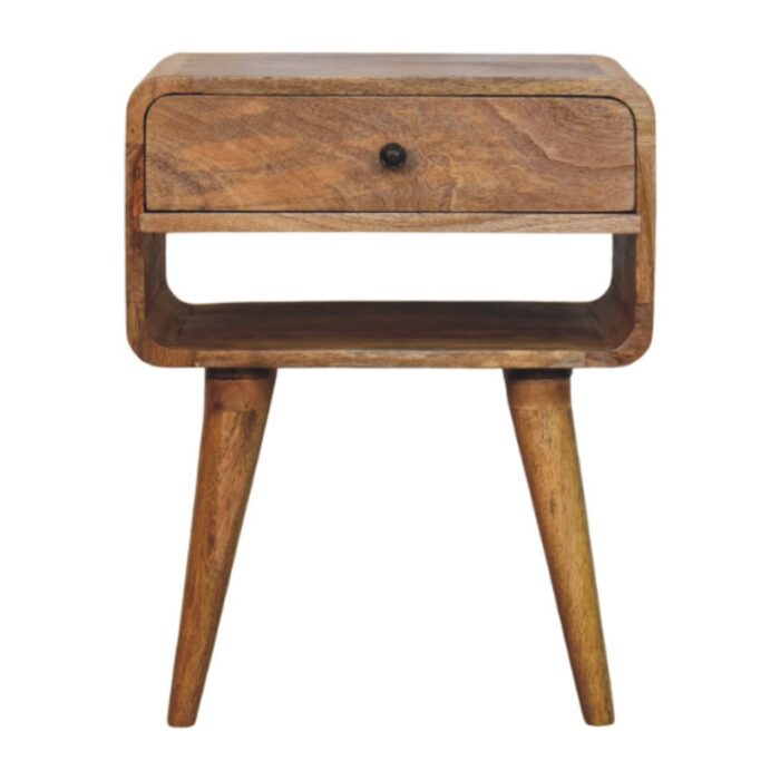 Avora Oak-ish Nightstand with Drawer and open slot - Image 1