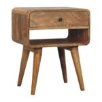 Avora Oak-ish Nightstand with Drawer and open slot - Image 3