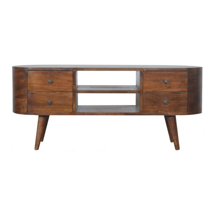 Chestnut Rounded Entertainment Unit - Image 1