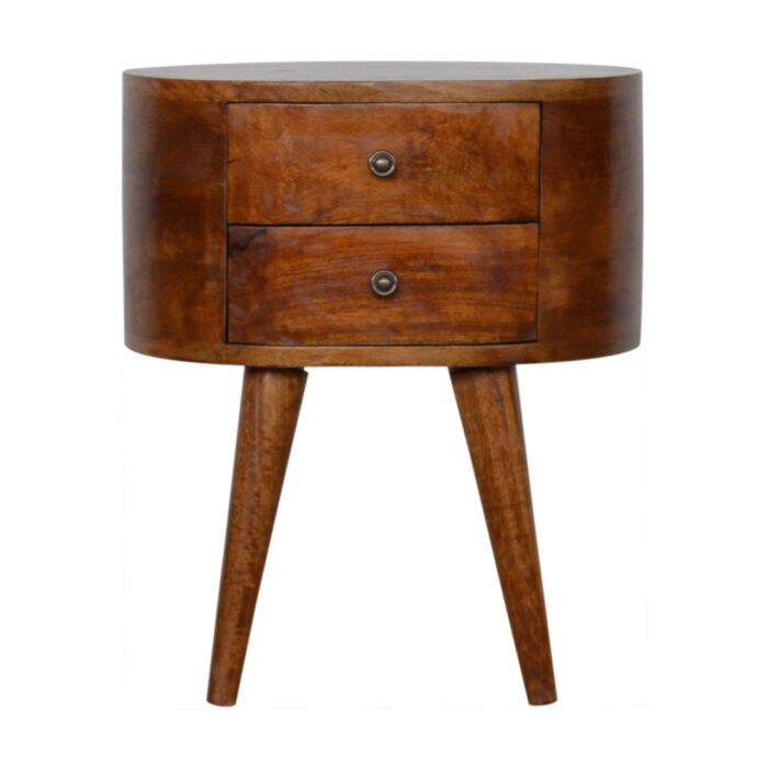 Chestnut Rounded Bedside Table - Image 1