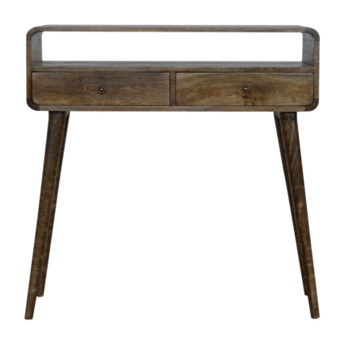 Curved Grey-wash Console Table - Image 1