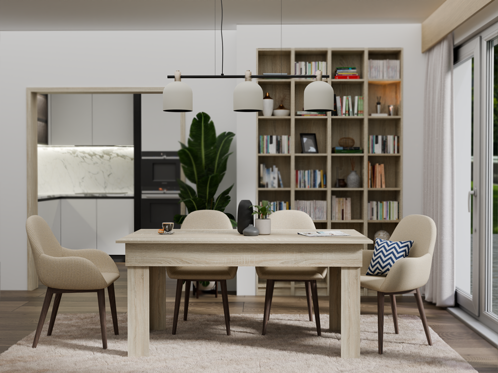 Madras_Sonoma_1 Madras Dining Table 160cm - Sonoma Oak - Image 3