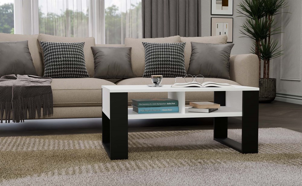 Modern2P_Biel1 Modern 2P Coffee Table - White & Black - Image 5