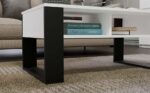 Modern 2P Coffee Table - White & Black - Image 6