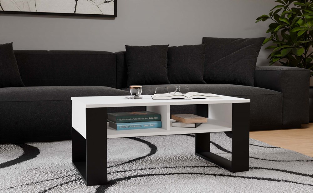 Modern2P_Biel3 Modern 2P Coffee Table - White & Black - Image 7