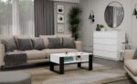 Modern 2P Coffee Table - White & Black - Image 9