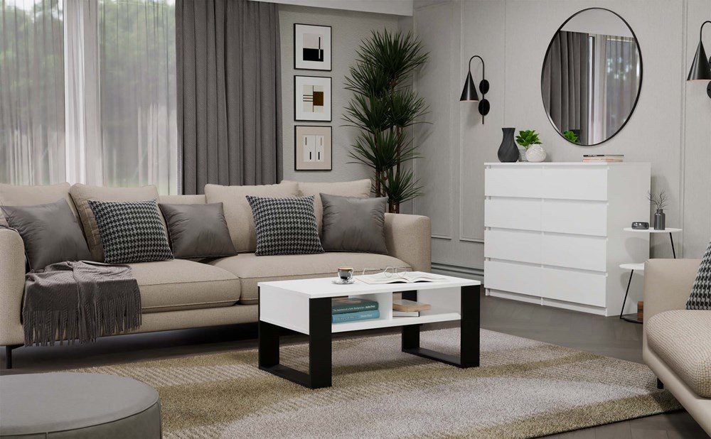 Modern2P_Biel5 Modern 2P Coffee Table - White & Black - Image 9
