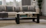 Modern 2P Coffee Table - Sonoma Oak & Black - Image 2