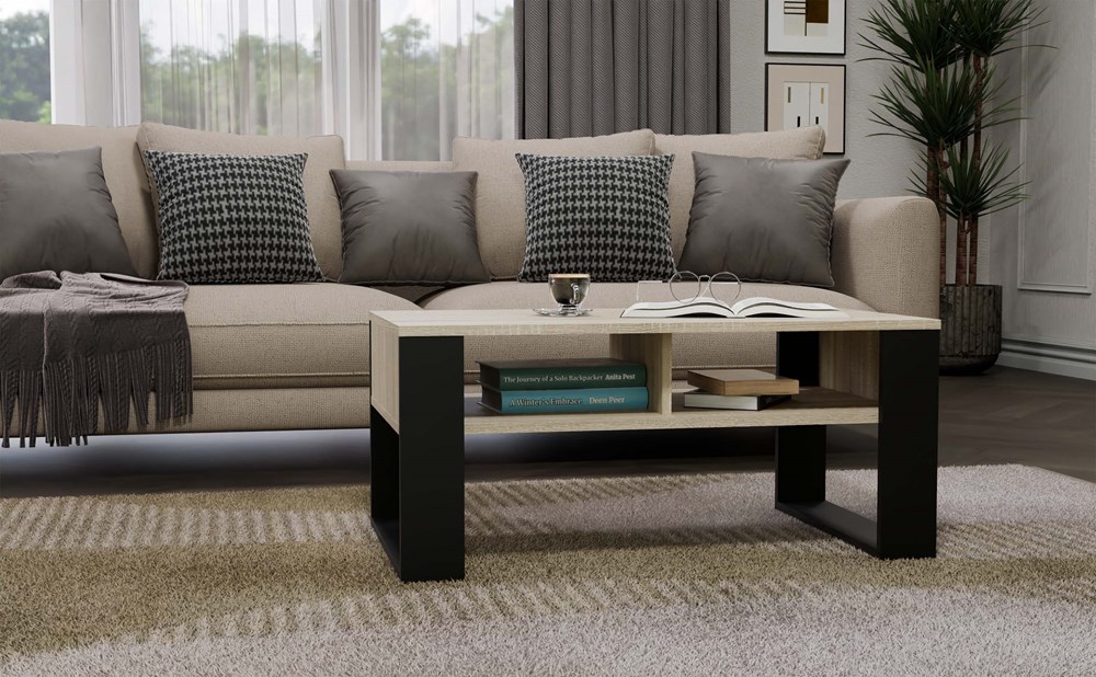 Modern2P_Sonoma1 Modern 2P Coffee Table - Sonoma Oak & Black - Image 2
