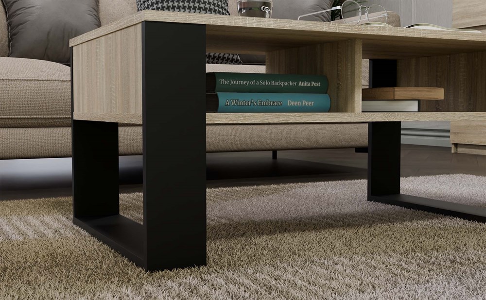 Modern2P_Sonoma2 Modern 2P Coffee Table - Sonoma Oak & Black - Image 6