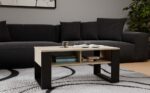 Modern 2P Coffee Table - Sonoma Oak & Black - Image 7