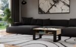 Modern 2P Coffee Table - Sonoma Oak & Black - Image 8