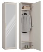Duo Wardrobe with Mirror - Cashmere Beige