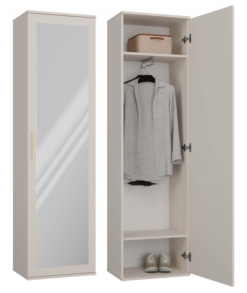 PROFILOWE Duo Wardrobe with Mirror - Cashmere Beige - Image 1