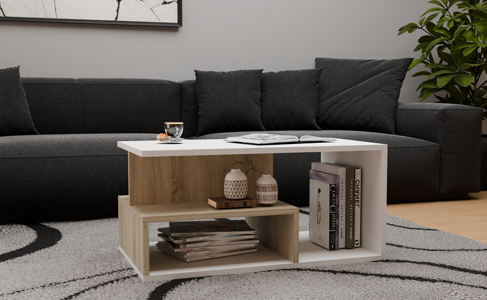 Prima_sonoma_2 Prima Coffee Table - White & Sonoma Oak - Image 7