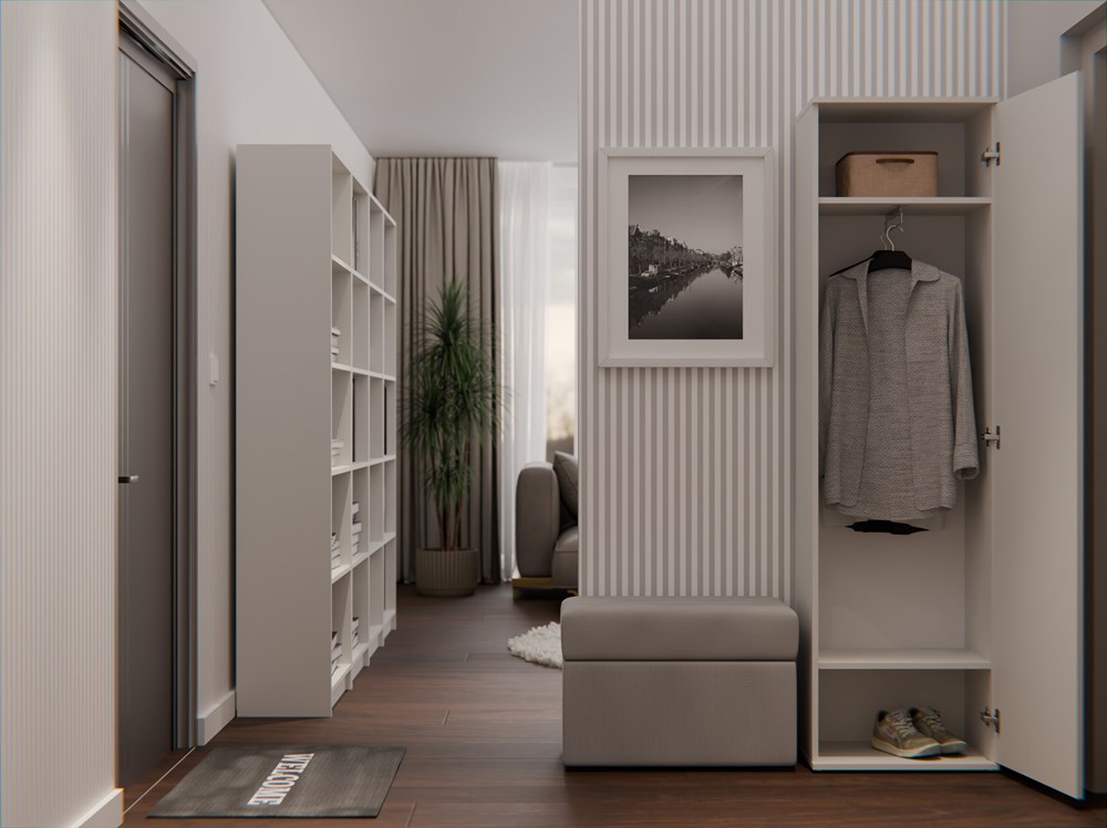 Rendery_szafa-duo0012 Duo Wardrobe with Mirror - Cashmere Beige - Image 3