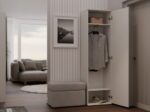 Duo Wardrobe with Mirror - Cashmere Beige - Image 7