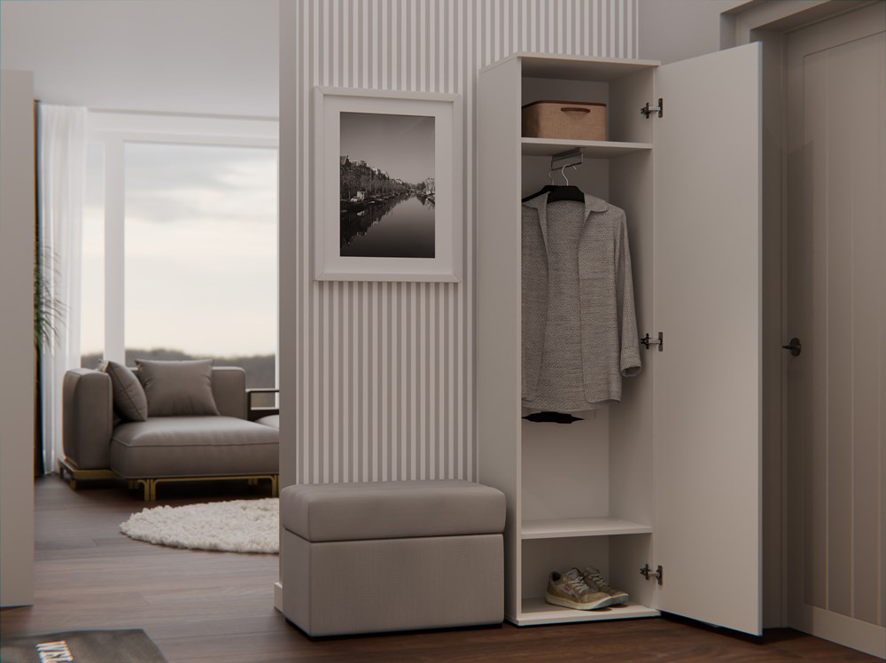 Rendery_szafa-duo0016 Duo Wardrobe with Mirror - Cashmere Beige - Image 7