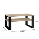 Modern 1P Coffee Table - Sonoma Oak & Black - Image 7