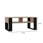 Modern 2P Coffee Table - Sonoma Oak & Black - Image 5