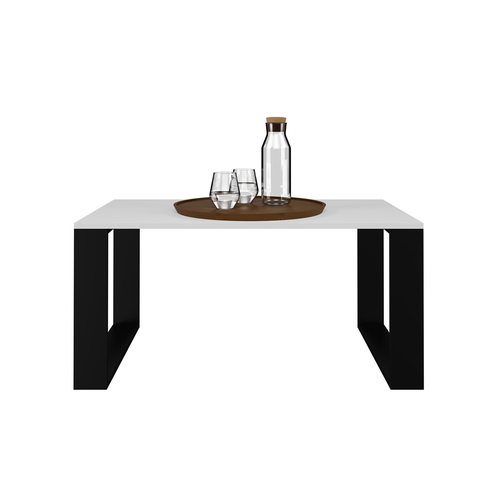 b-Biel-3 Modern Coffee Table - White & Black - Image 3