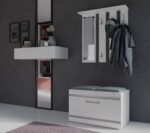 Opal Hallway Set with Mirror & Seating - White - Image 6