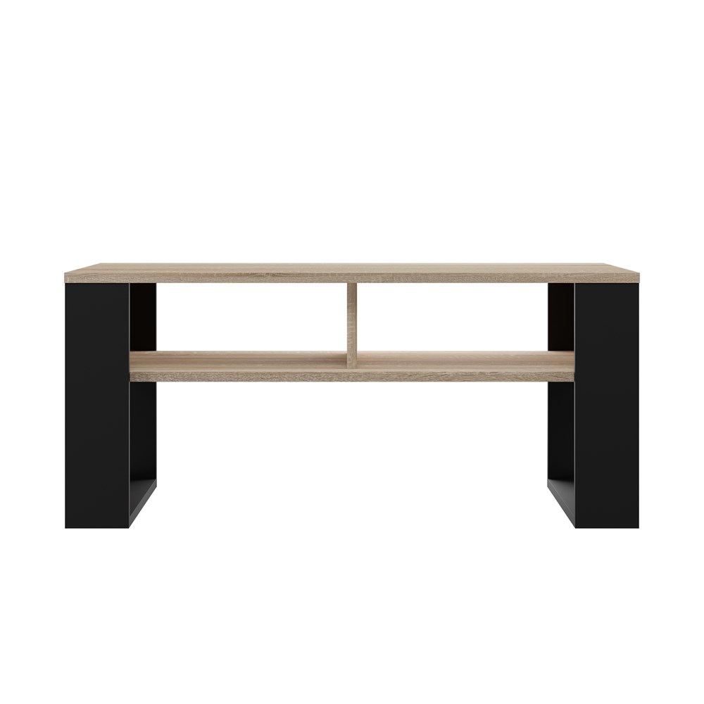 front Modern 2P Coffee Table - Sonoma Oak & Black - Image 3