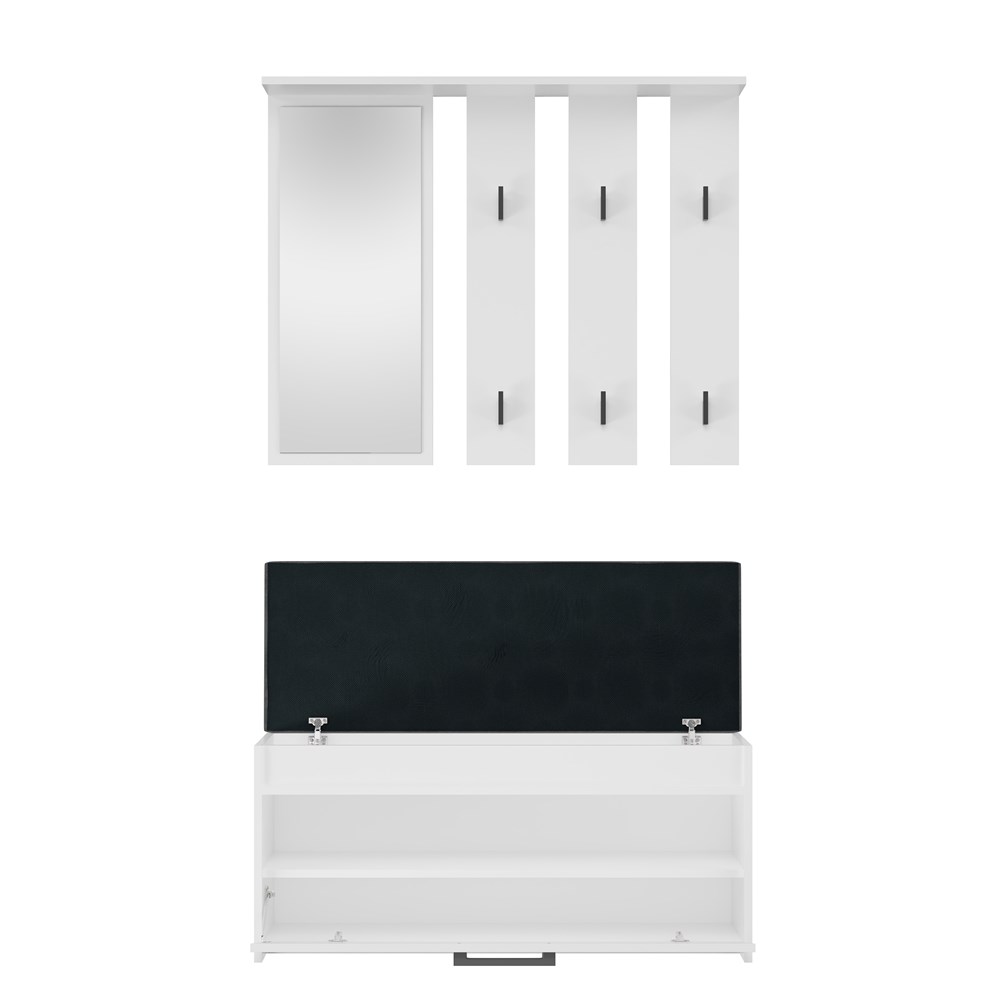 front-open Parma Hallway Set - White Matte - Image 3
