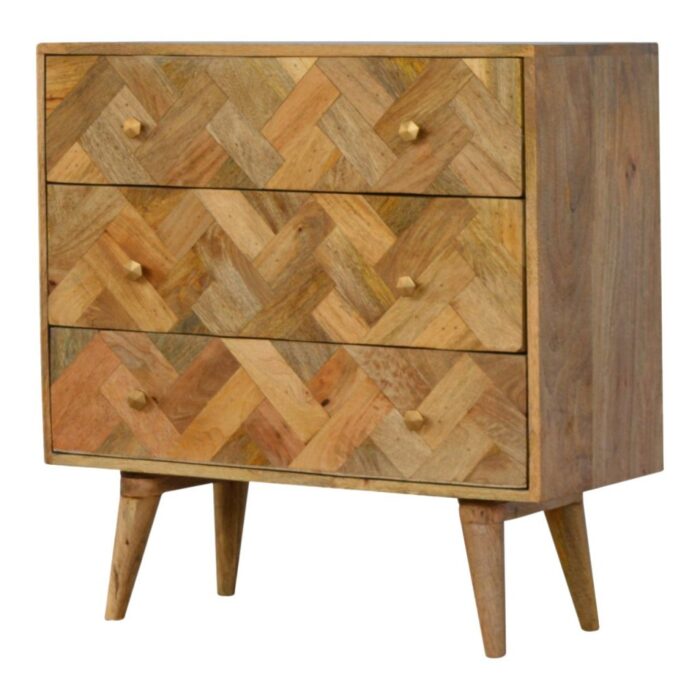 3 Drawer Zig-Zag Patterned Patchwork Chest - Image 2