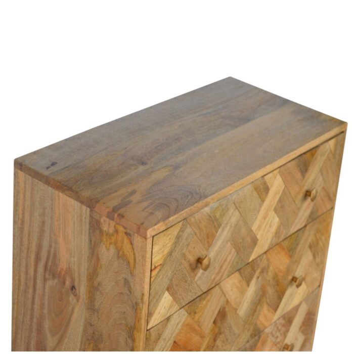 3 Drawer Zig-Zag Patterned Patchwork Chest - Image 3