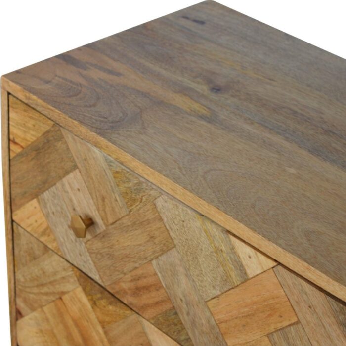 3 Drawer Zig-Zag Patterned Patchwork Chest - Image 7