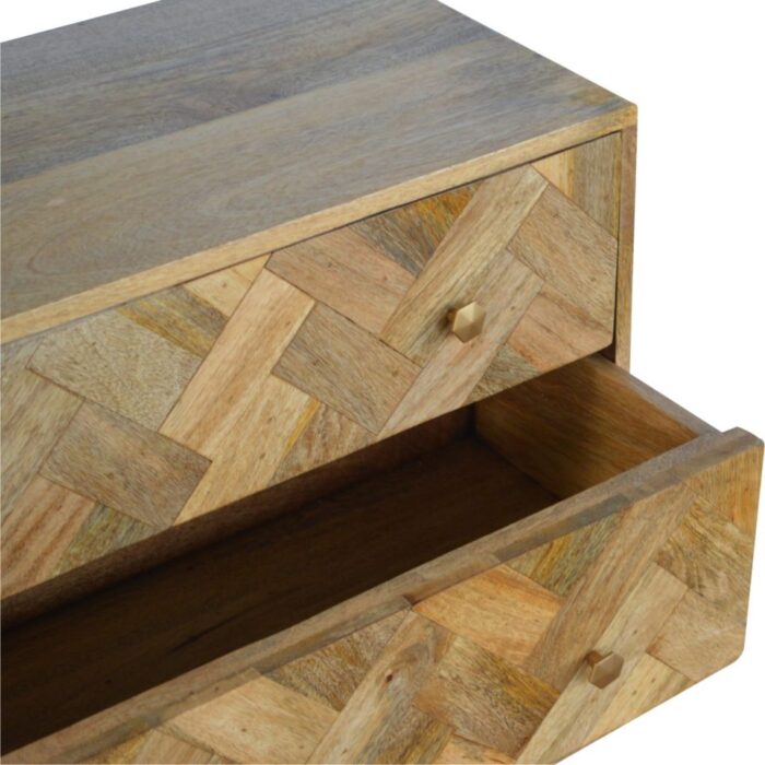 3 Drawer Zig-Zag Patterned Patchwork Chest - Image 6