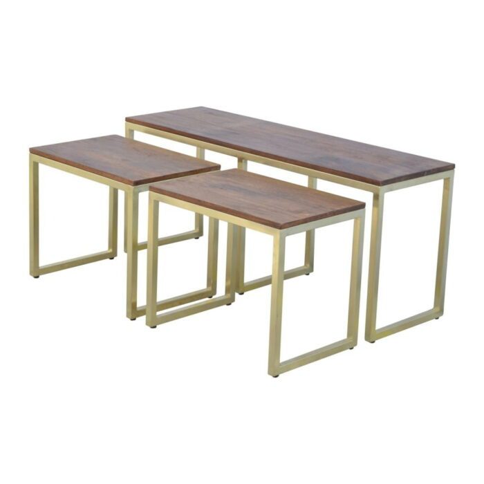 Chunky Gold Table Set of 3 - Image 1