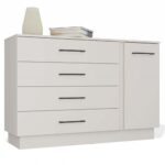 Amber Storage Cabinet with 1 Door & 4 Drawers – Beige