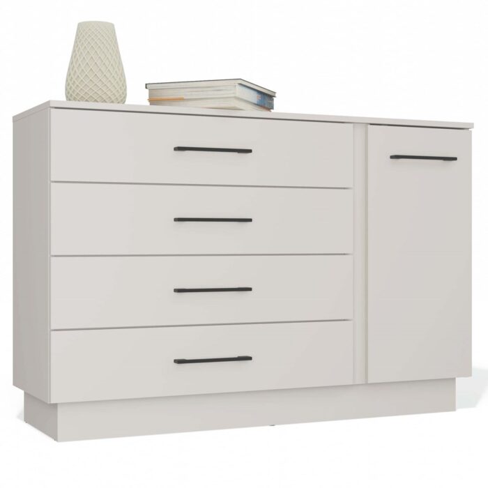 Amber Storage Cabinet with 1 Door & 4 Drawers – Beige - Image 1