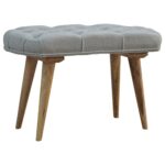 Deep Button Grey Tweed Bench - Image 2