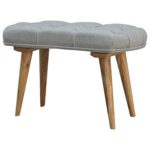 Deep Button Grey Tweed Bench - Image 3