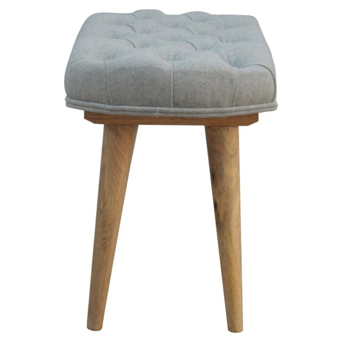 Deep Button Grey Tweed Bench - Image 7